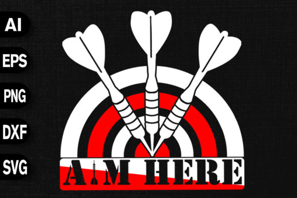 Aim Here Funny Darts Design: Versatile SVG Assets for Creative Projects
