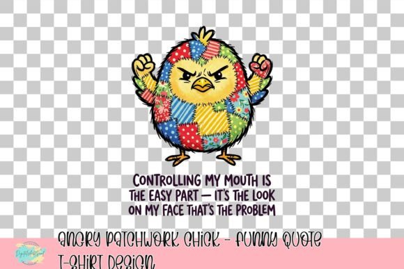 Angry Patchwork Chick: A Bold Design for Creative Projects