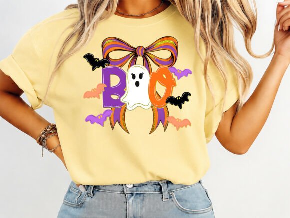 Boo Brushstroke Halloween T-shirt Design: Spooky Cute Graphic