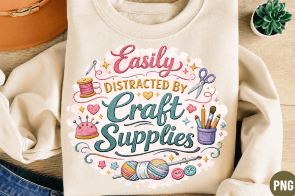 Craft Supplies Addict PNG Design: Elevate Your Creative Projects