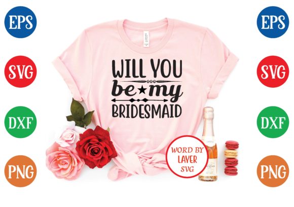 Elegant Will You Be My Bridesmaid SVG Design for Creative Projects