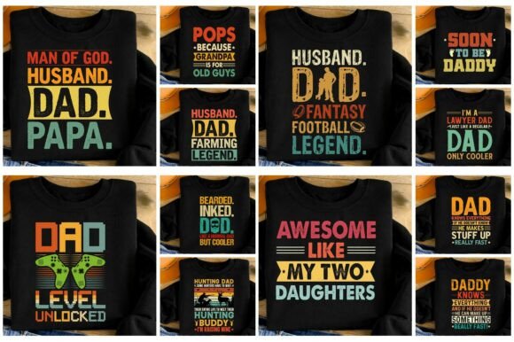 Father's Day T-Shirt Design Png Bundle