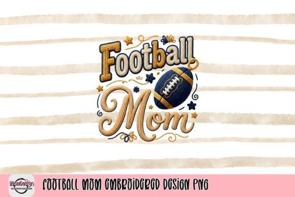 Football Mom Embroidered Design PNG: Elevate Your Creative Projects