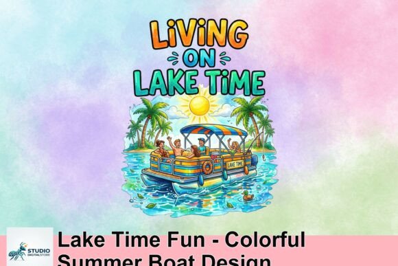 Lake Time Fun: Colorful Summer Boat Design