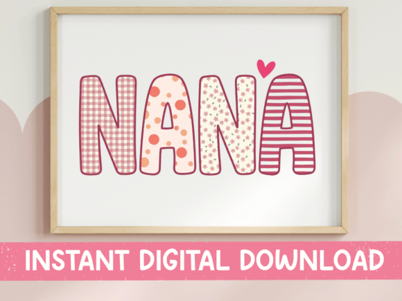 Nana Patchwork Letter Design: A Cozy Typographic Asset