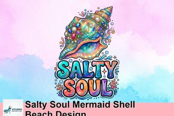 Salty Soul Mermaid Shell Beach Design: A Visual Anchor for Coastal Branding