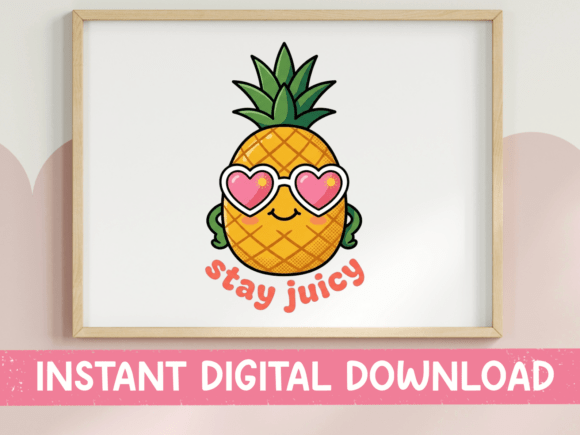 Stay Juicy: A Kawaii Pineapple Design for Summer Branding