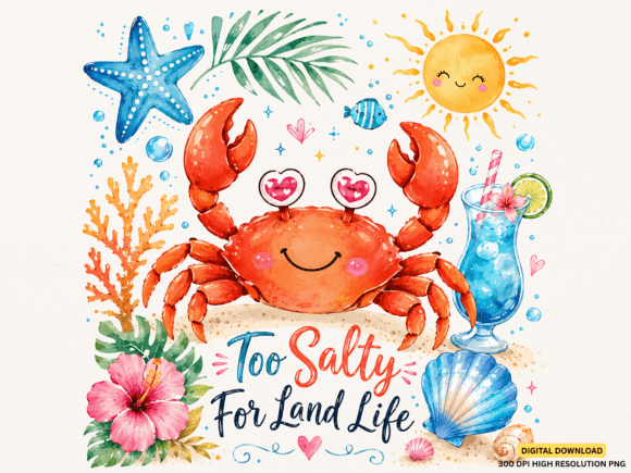 Too Salty for Land Life PNG: A Design Asset with Attitude